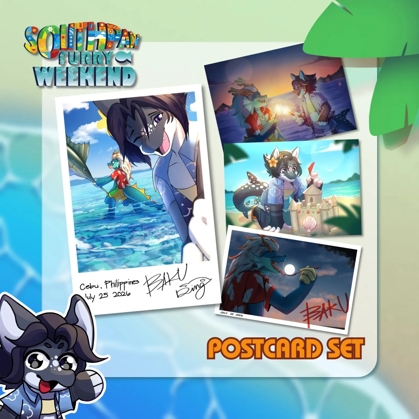 Postcard Set Preview for Southpaw Furry Weekend 2026!