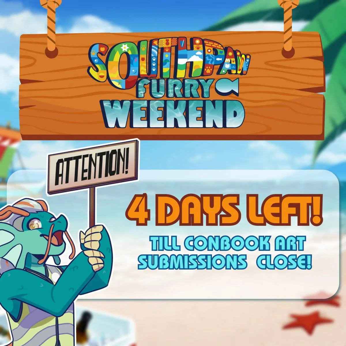 CONBOOK ART SUBMISSIONS FOR SOUTHPAW FURRY WEEKEND 2026 CLOSE IN 4 DAYS!