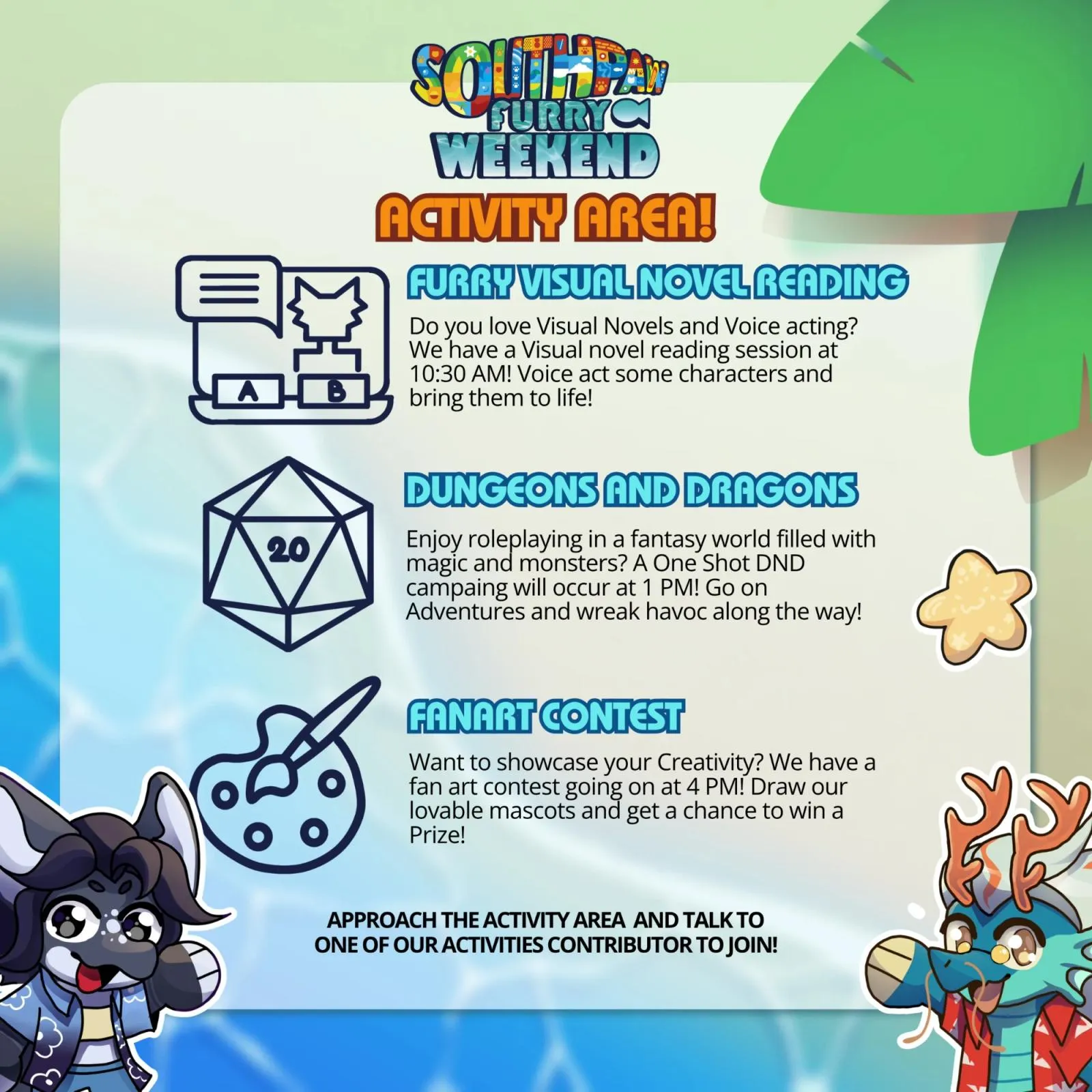 Activity Roster Reveal For Southpaw Furry Weekend!